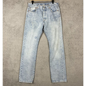 Levi's 501 Jeans Mens 34x34 Peace Sign 150th Anniversary Limited Edition
